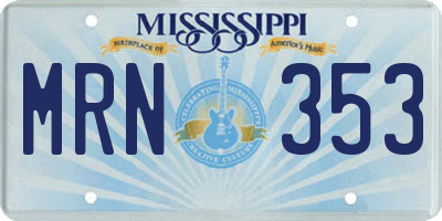 MS license plate MRN353