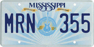 MS license plate MRN355