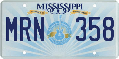 MS license plate MRN358