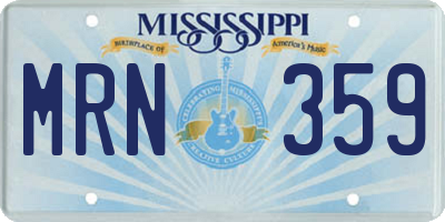 MS license plate MRN359