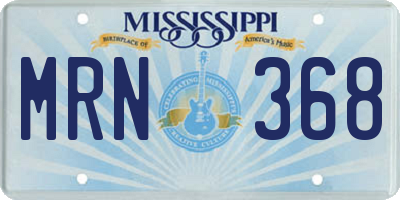 MS license plate MRN368