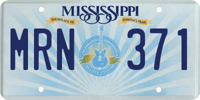 MS license plate MRN371