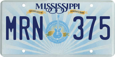 MS license plate MRN375