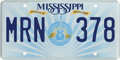 MS license plate MRN378
