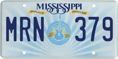 MS license plate MRN379