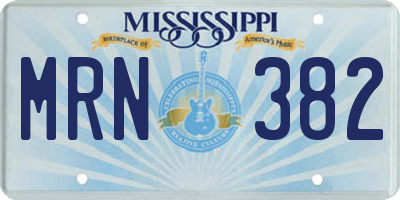 MS license plate MRN382