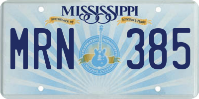 MS license plate MRN385