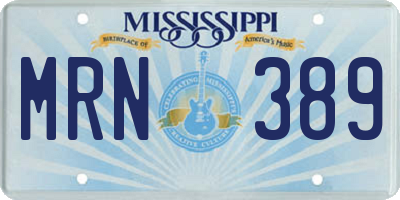 MS license plate MRN389