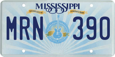 MS license plate MRN390