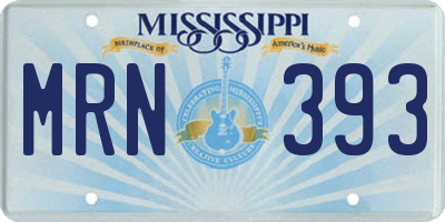 MS license plate MRN393