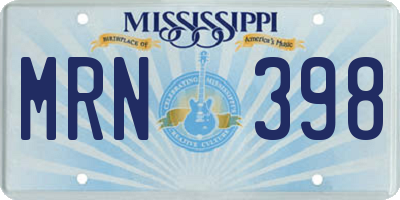 MS license plate MRN398