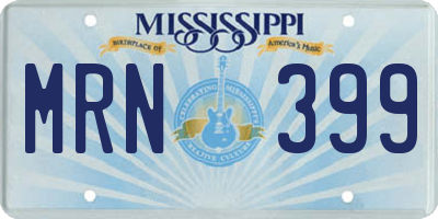 MS license plate MRN399