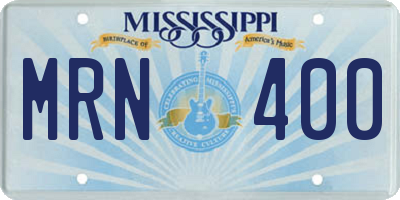 MS license plate MRN400