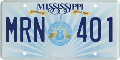 MS license plate MRN401