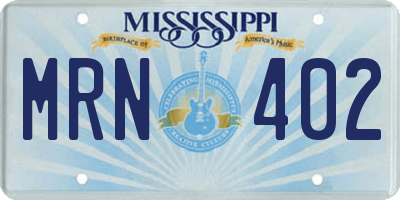 MS license plate MRN402