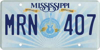 MS license plate MRN407