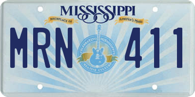 MS license plate MRN411