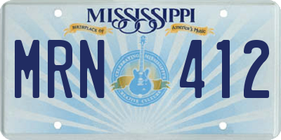 MS license plate MRN412
