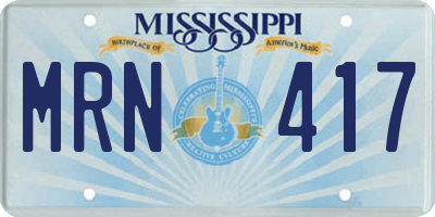 MS license plate MRN417