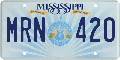 MS license plate MRN420