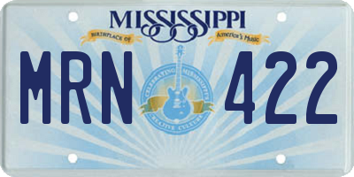 MS license plate MRN422