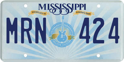MS license plate MRN424