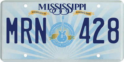 MS license plate MRN428