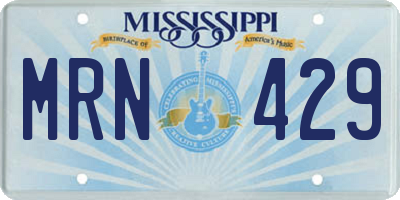 MS license plate MRN429