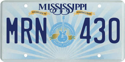 MS license plate MRN430