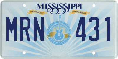 MS license plate MRN431
