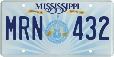 MS license plate MRN432
