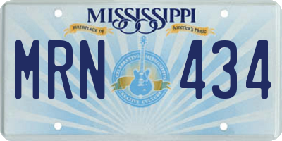 MS license plate MRN434