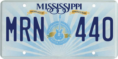 MS license plate MRN440