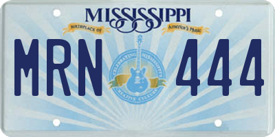 MS license plate MRN444