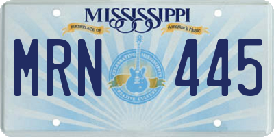 MS license plate MRN445