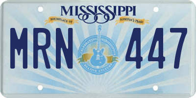 MS license plate MRN447