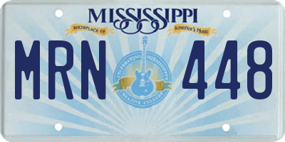 MS license plate MRN448