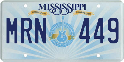 MS license plate MRN449