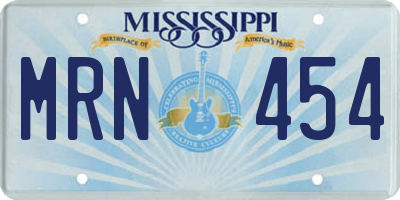MS license plate MRN454