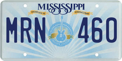 MS license plate MRN460