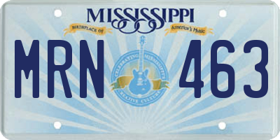 MS license plate MRN463