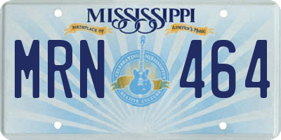 MS license plate MRN464