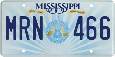 MS license plate MRN466
