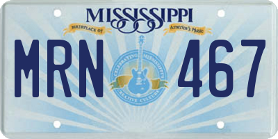 MS license plate MRN467