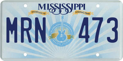 MS license plate MRN473