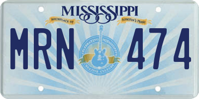 MS license plate MRN474