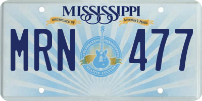 MS license plate MRN477