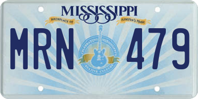MS license plate MRN479