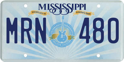 MS license plate MRN480