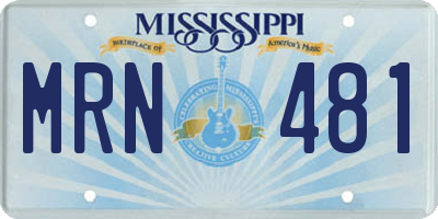 MS license plate MRN481